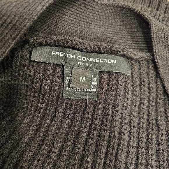 NWOT French Connection Babysoft Satin Bow Cardigan Sz M - Picture 2 of 10